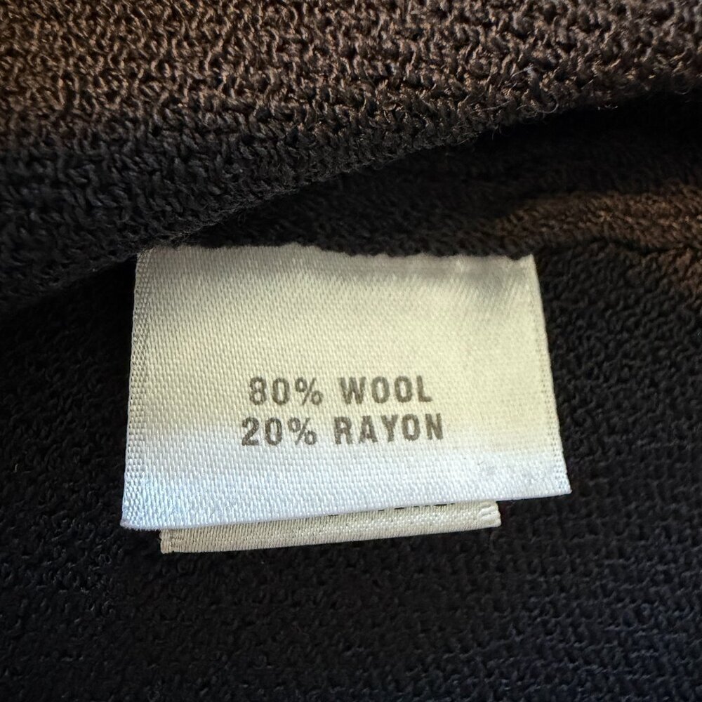 ST. JOHN Sport Wool Cardigan Sweater Black Cream Button Front Small - Picture 12 of 12